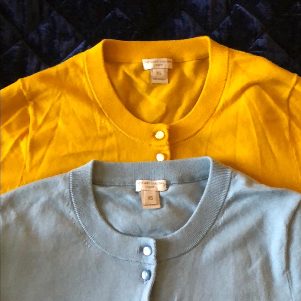 J. Crew Yellow and Light Blue Women's Cardigans